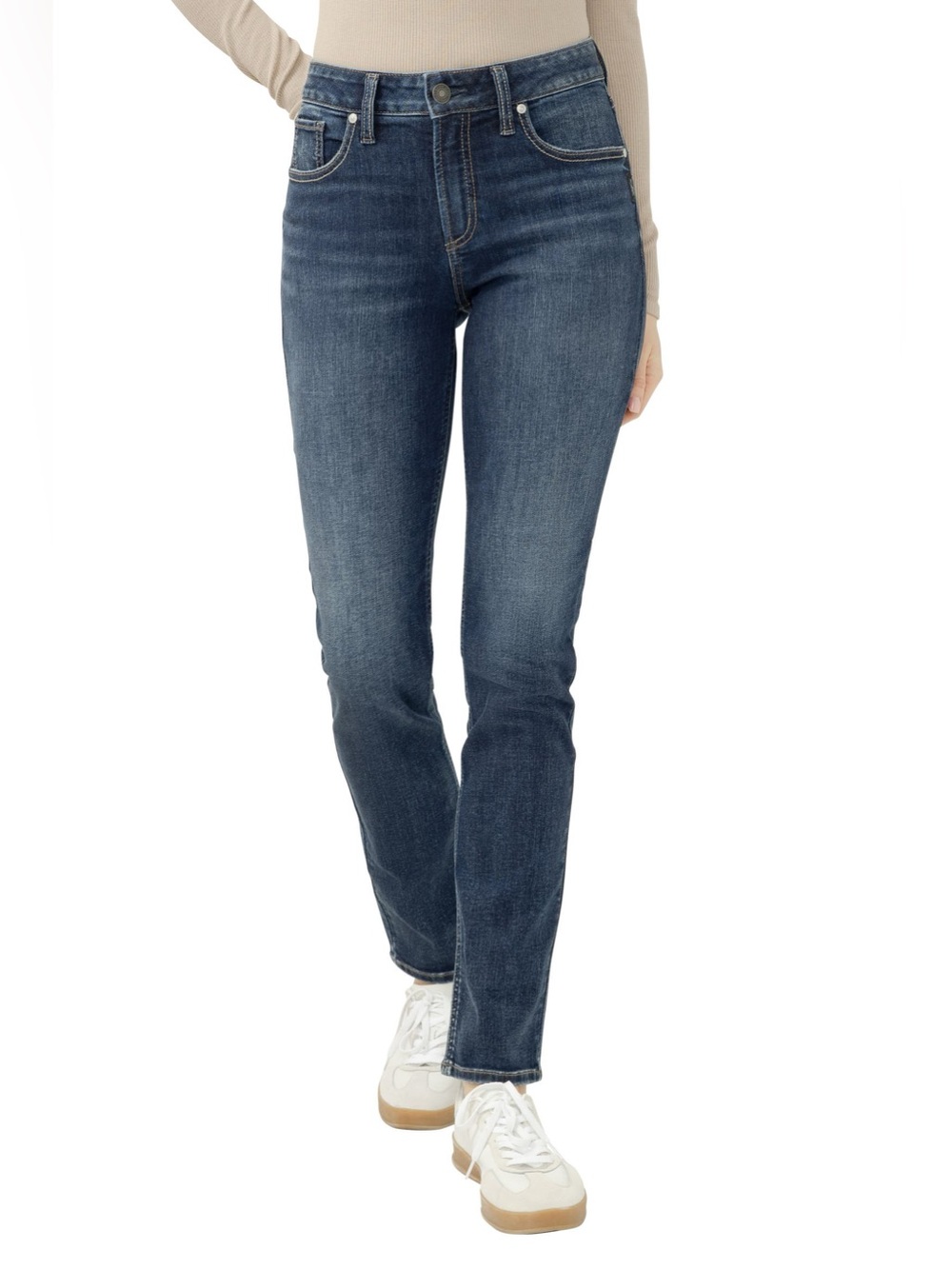 Silver Jeans Co Avery Slim Straight Jeans W30 L31 Medium Wash Stretch Denim